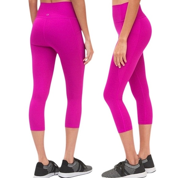 Gap Fit Magenta Sculpt Revolution Cropped Leggings Size Medium Neon Pink - Picture 1 of 11